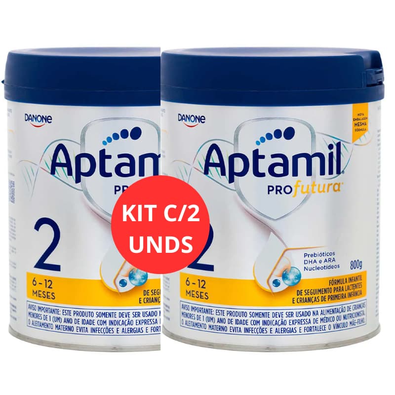 kit C/2 Fórmula Infantil Aptamil Profutura 2 Danone 6 a 12 meses 800g