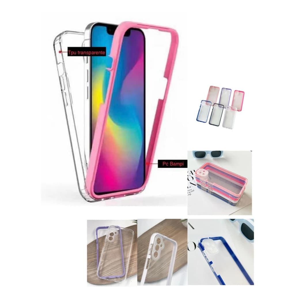 Capinha De Celular Compatível  A04,A04E,A13,A14 PC + TPU Transparente Borda Anti impacto Proteção da Camera do aparelho