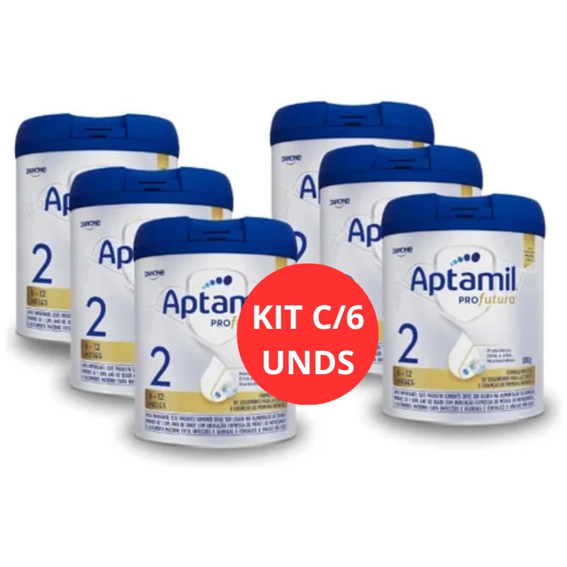 Kit C/6 Fórmula Infantil Aptamil Profutura 2 Danone 6 a 12 meses 800g