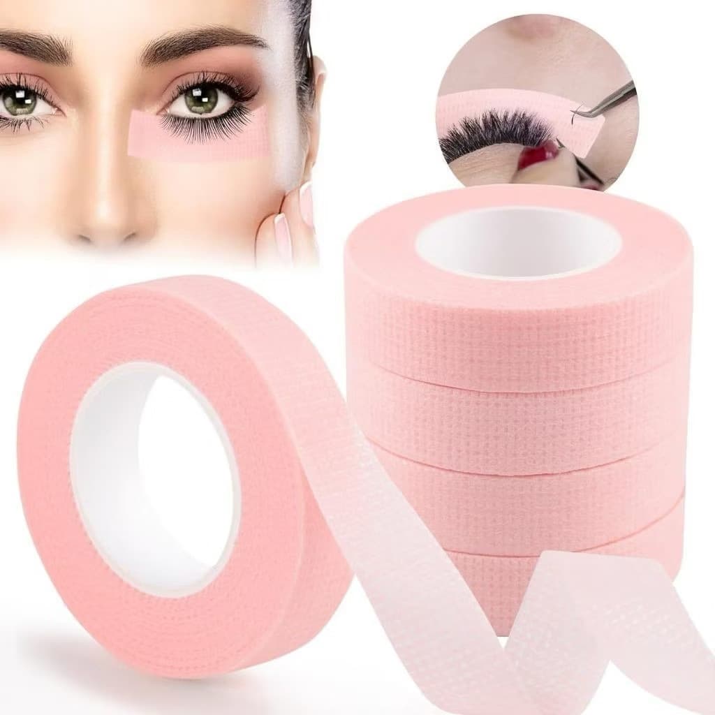 Kit 5/10/15/20 Fitas Transpore Rosa Antialérgica Alongamento e Extensão Cílios 10m