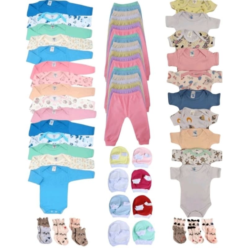 Kit enxoval 20 peças Bebê menino e menina Algodão.