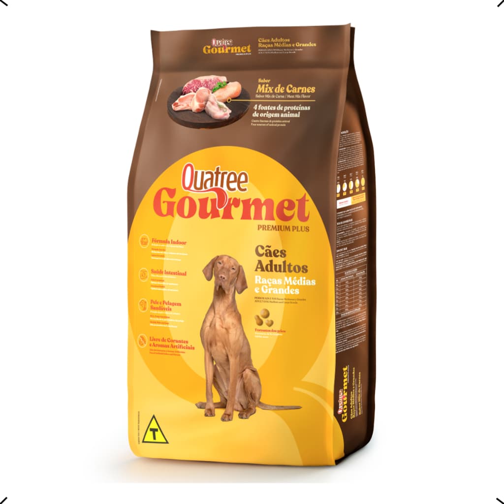 RAÇÃO QUATREE GOURMET ADULTO RAÇA MEDIA E GRANDE 15KG
