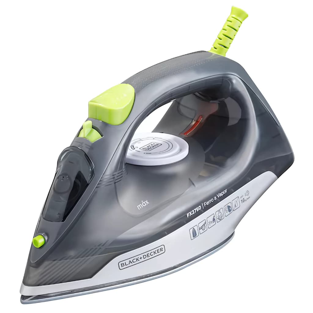 Ferro de Passar Roupa Elétrico a Vapor Black&Decker Base Antiaderente Ceramica FX2750 110/127V 1200W