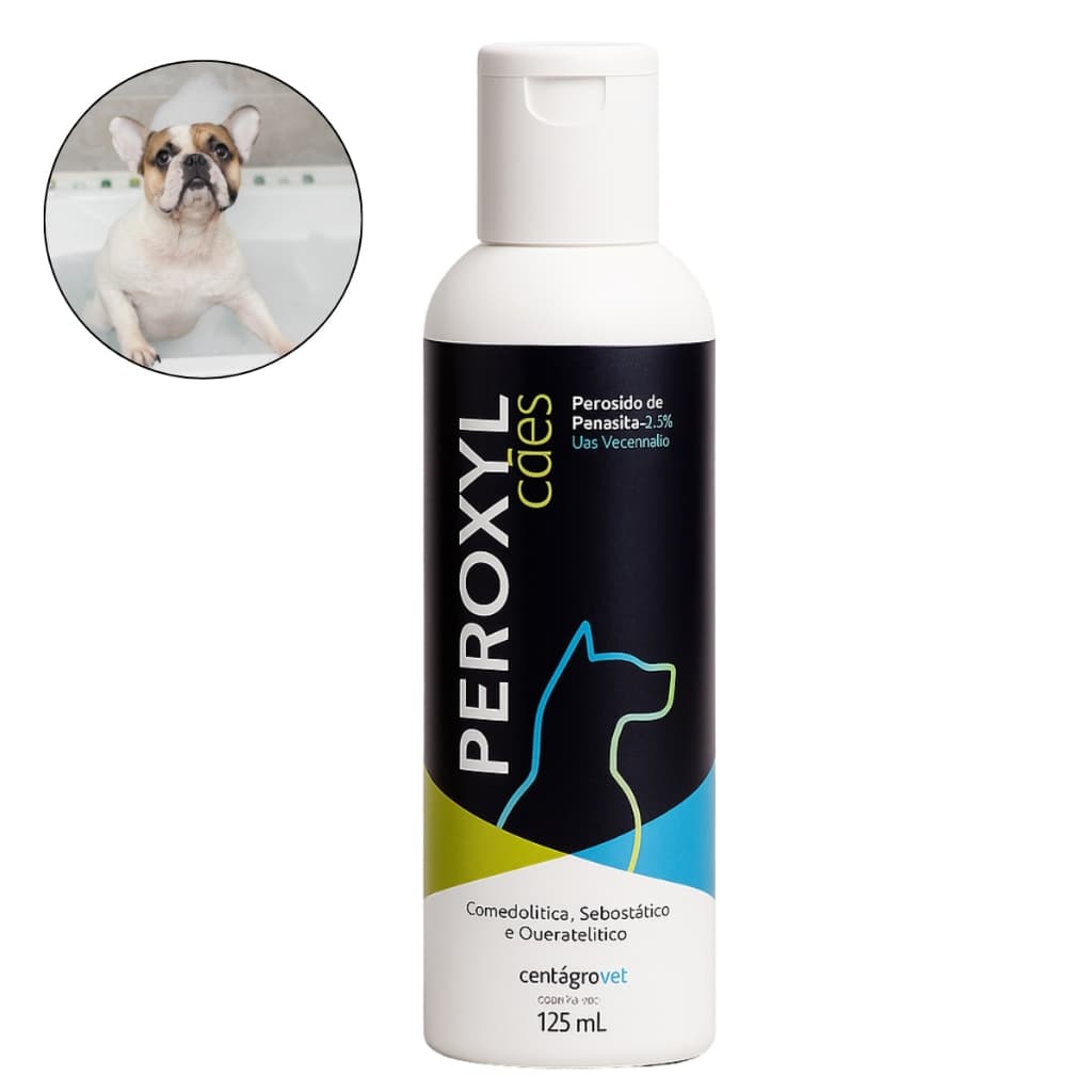 Centagro Peroxyl 125ml Shampoo Pet Dermatológico Para Cães