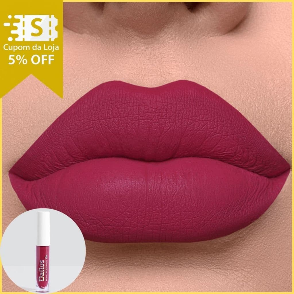 Batom Líquido Matte Dailus 5ml – Alta Pigmentação, Hidratação Prolongada e Conforto nos Lábios