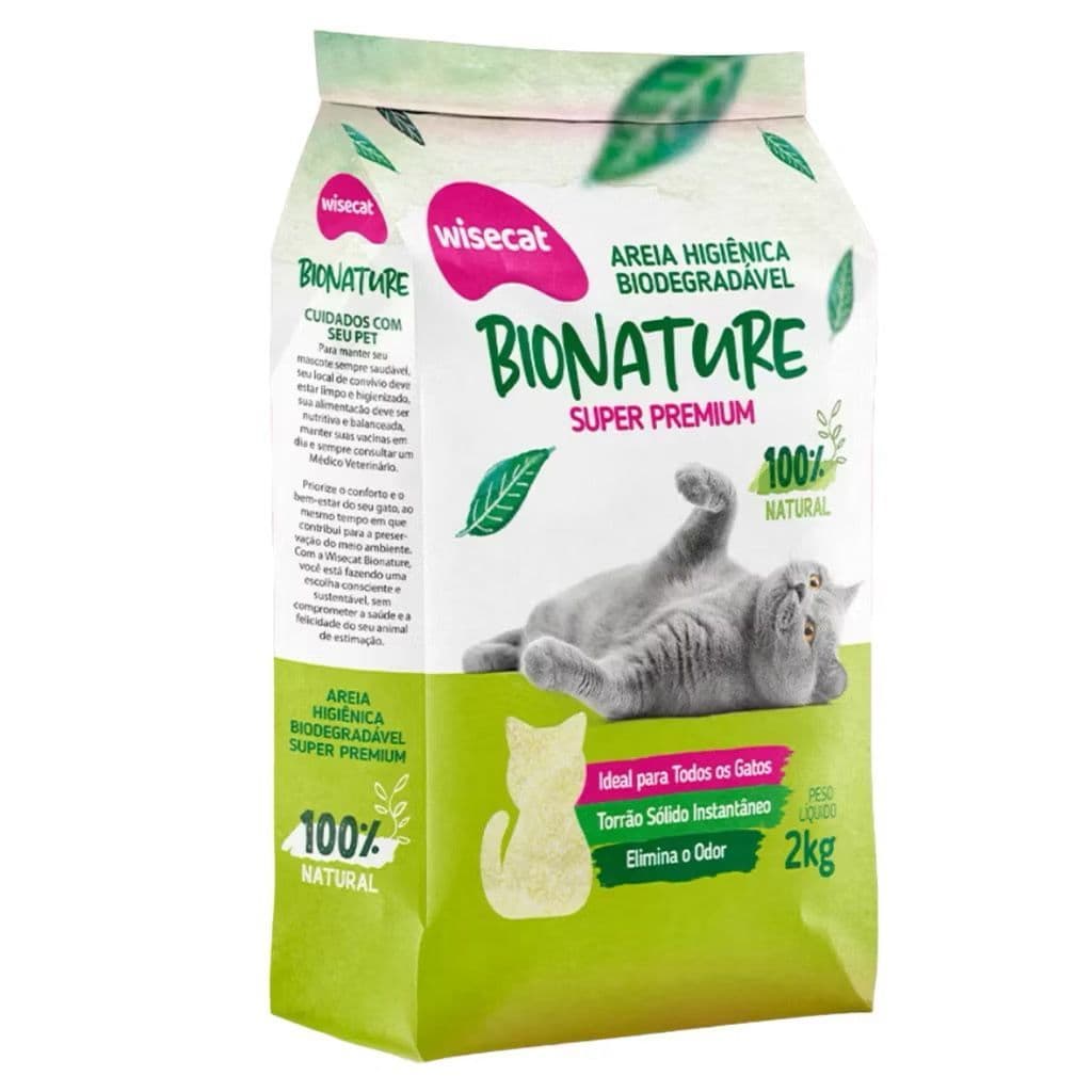 Areia Sanitária De Mandioca Granulado Para Gatos Biodegradável Wisecat