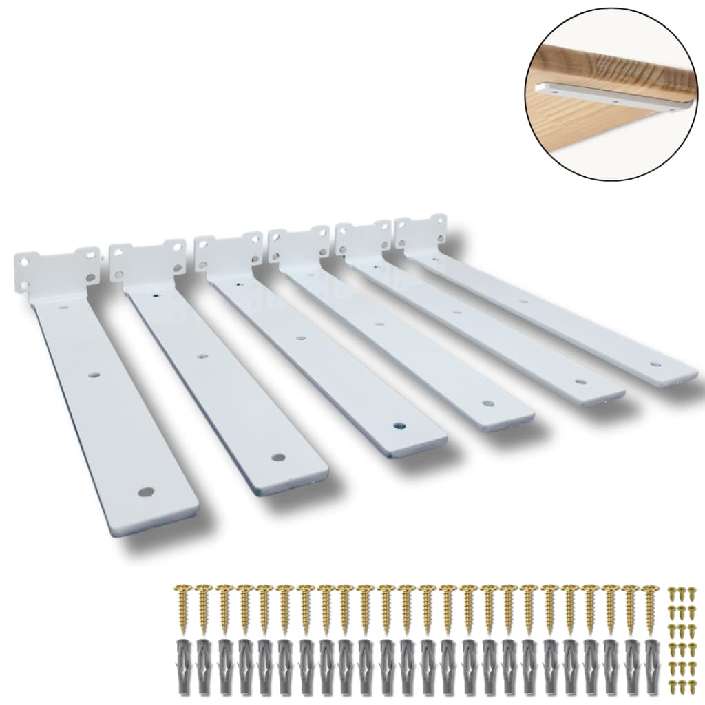 Kit 6 Suportes Embutidos 30cm Ocultos Flutuantes P/Prateleira de Parede Estrutura Robusta Resistente