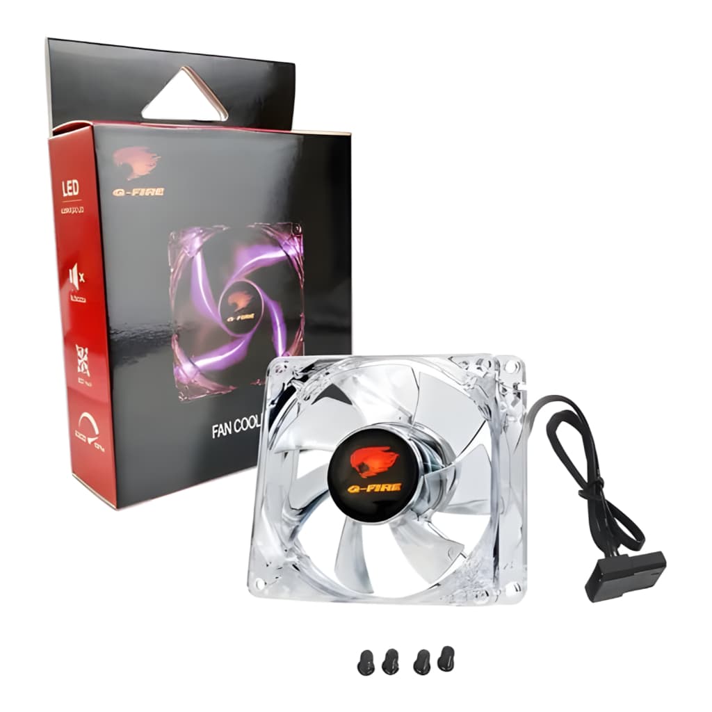Cooler Fan Gamer 80mm 8cm Com Led Branco Vermelho Rgb Para Gabinete Cpu