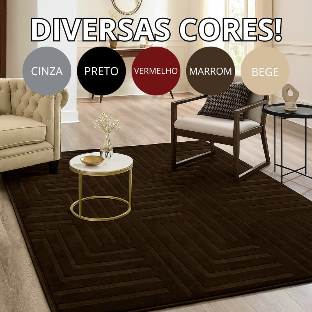 Tapete de Sala Itália Aveludado Premium Várias Cores Antiderrapante Moderno Grande Cozinha Quarto