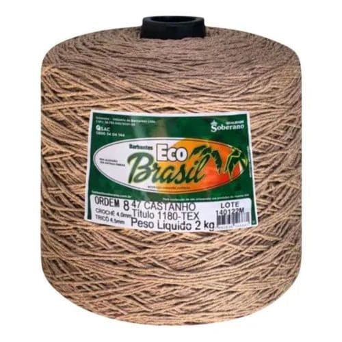Barbante Ecobrasil 2kg 8 fios – Fio Sustentável, 85%  Algodão  Reciclado para Artesanato e Crochê