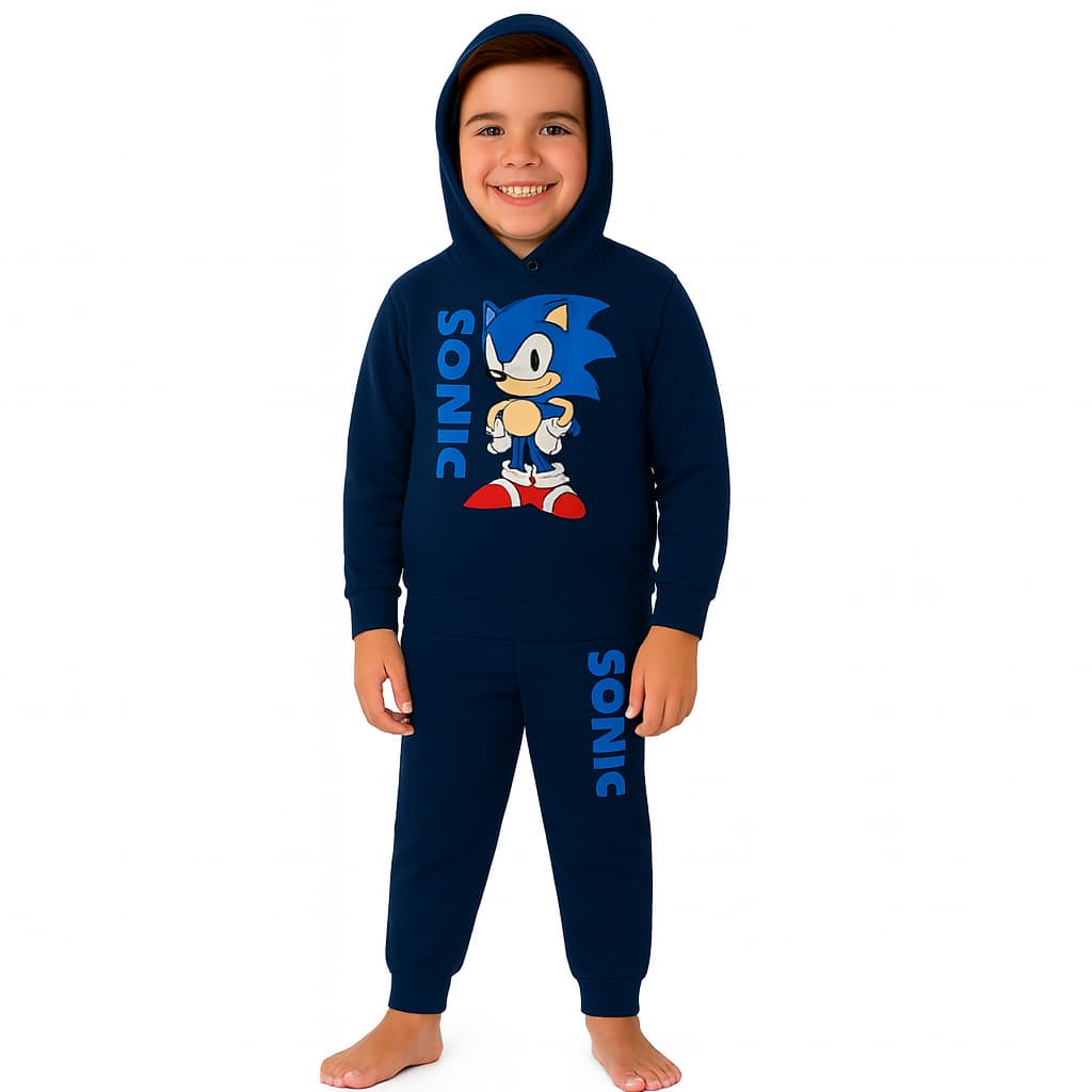 Conjunto de moletom infantil sonic