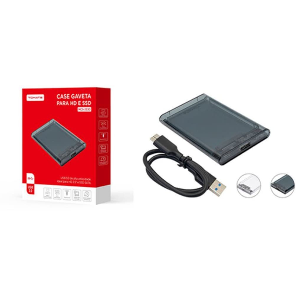 Case P/ Hd Externo Usb 3.0 Ssd Hdd Sata 2.5 Notebook Pc Ps4