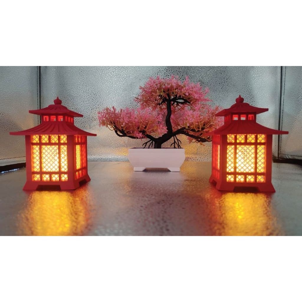 Decoração Luminária Oriental Vela De Led Estilo Oriental