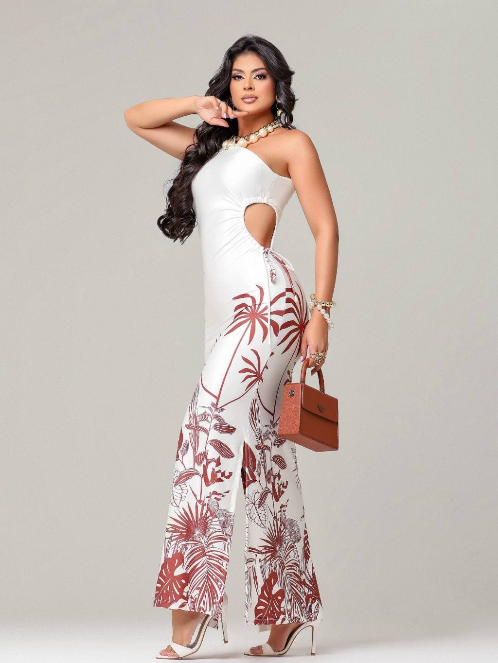 Vestido Longo Malha Sofisticado Chic Confortavél Único Patricinha Festa Barzinho  Azul Marrom