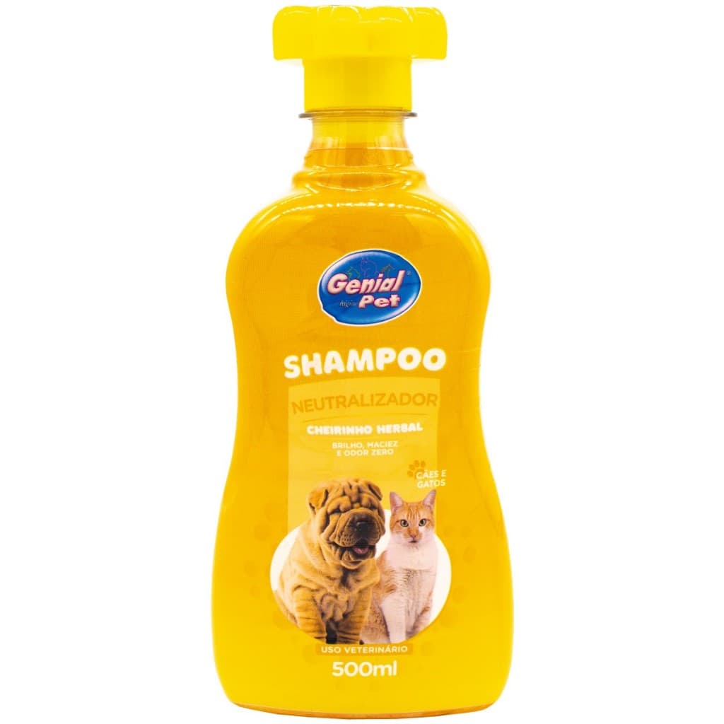 Shampoo Higiênico Eliminador de Odores Pet Genial 500ml Para Cachorro e gato