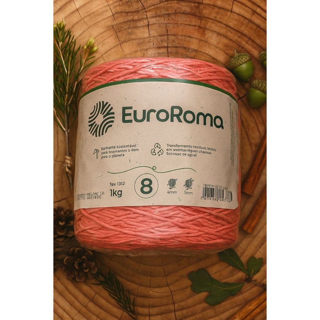 Barbante EuroRoma 1kg 8 Fios – Fio Grosso e Resistente para Crochê e Artesanato
