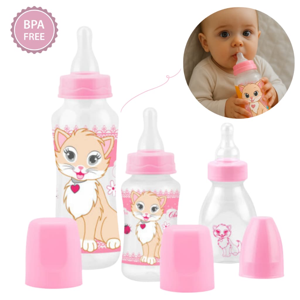 Kit Cherie 3 Mamadeiras Premium Para Bebê Macio