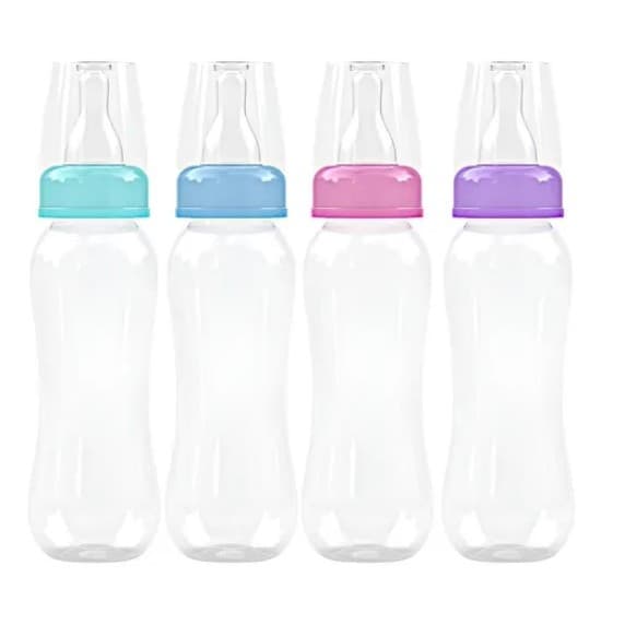 Kit 3 Mamadeiras - Transparente - Cristal - Lisa Menino e Menina - com 3 Unidades - 240ml