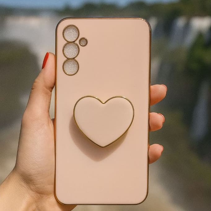 Capinha de Celular Suporte de Coração Samsung A10/A12/A13/A22/A23/A30S/A32/A50/A50S