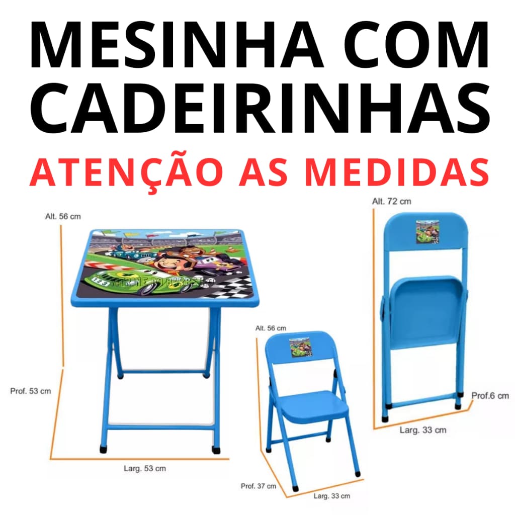 Kit Infantil Mesinha Com 2 Cadeiras Didática P/ Espaço Kids!