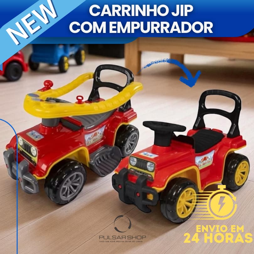 Carrinho Passeio Infantil jip jip Maral Guidão Direcional Militar Multicolor Rosa Quadriciclo