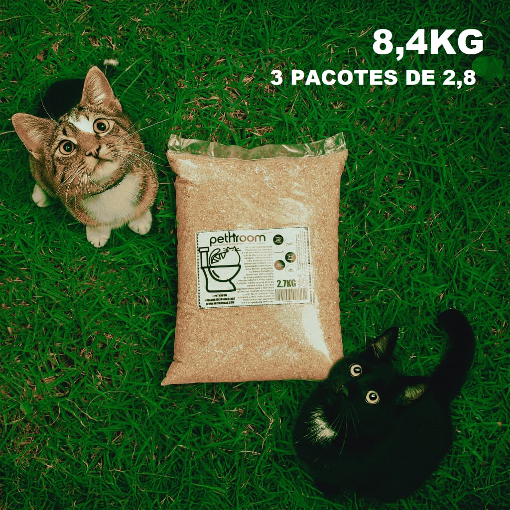 Kit Areia Para Gatos 8.1KG Mandioca e Milho Sanitaria Higienica anti odor torroes firmes