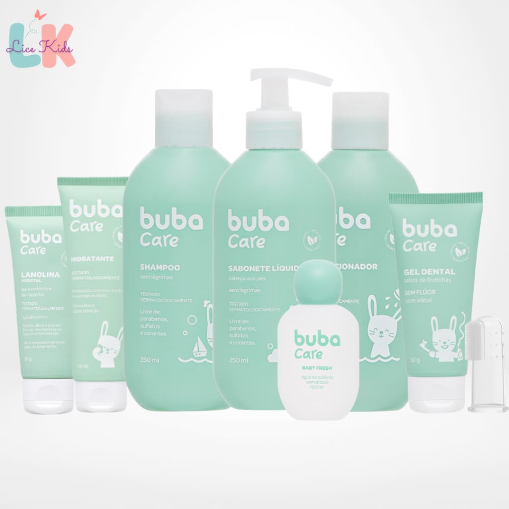 Higiene e Banho Buba Care Shampoo Condicionador Sabonete Liquido Hidratante Lanolina Gel Dental