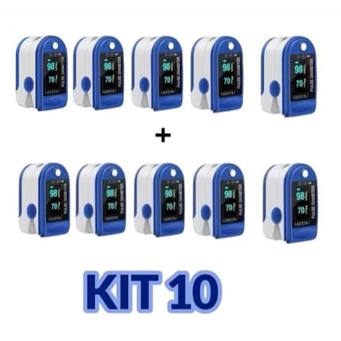 KIT 5/10 Oxímetro De Pulso De Dedo Monitor Portátil De Frequência Cardíaca Bebês E Adultos