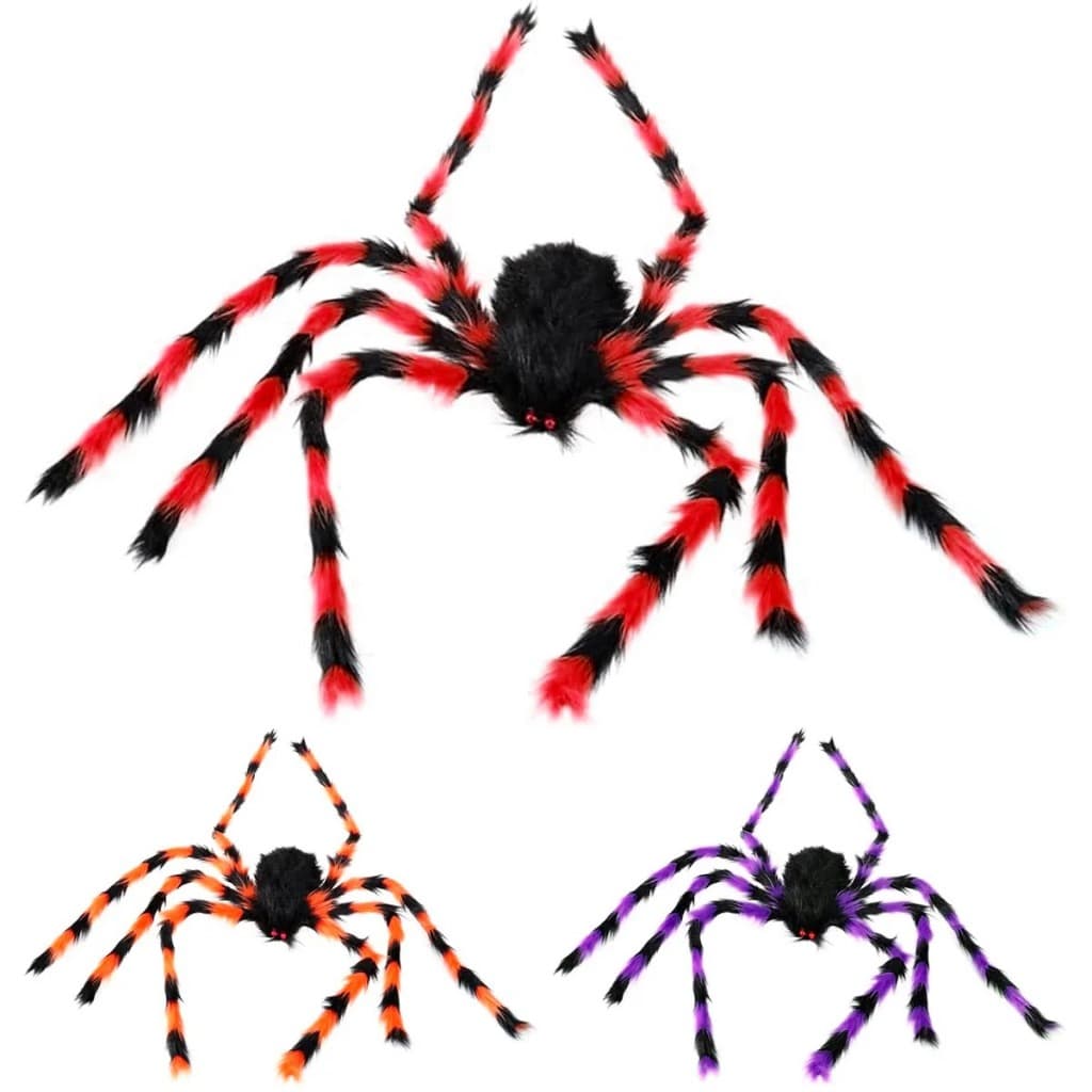 1~3 Aranha Pelúcia Realista Articulada Luxo Gigante 75cm Preto Laranja Vermelho Decoração