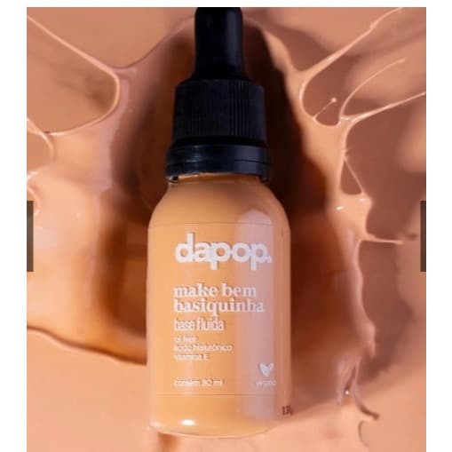 Base de maquiagem líquida Dapop Base Fluída Vegana Base Fluída Vegana Líquida Make Bem Basiquinha  45mL
