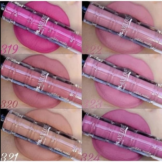 Batom Liquido 24 horas Max Love Efeito Matte Cores Nudes Alta Pigmentação Longa Duração