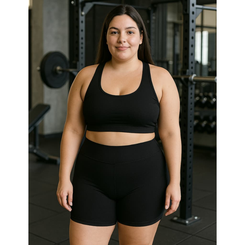 Short Fitness Plus Size Feminino Curto Reforçado Cós Alto