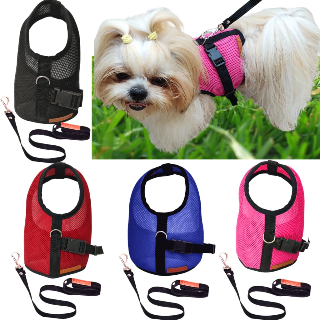 Coleira Peitoral Cachorro E Gato, Conjunto De Guia + Coleira Tipo Colete Para Pet Pequenos e Médio(Super Resistente)