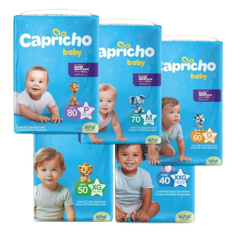 Fralda Infantil Capricho Baby Pacotão Hiper tamanhos
