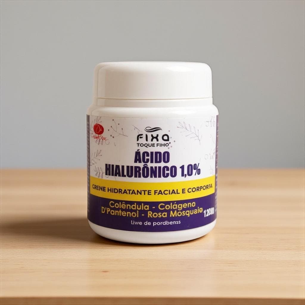 Hidratante Facil E Corporal Ácido Hialurônico 1% Colágeno 100Gr D’Pantenol Rosa Mosqueta