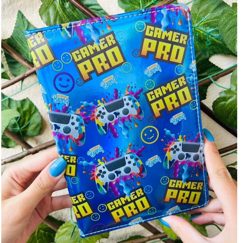 Caderno Gamer Pro A5 Laminado Material Gamer PoliBrinq Material Escolar Kawaii Geek Menino