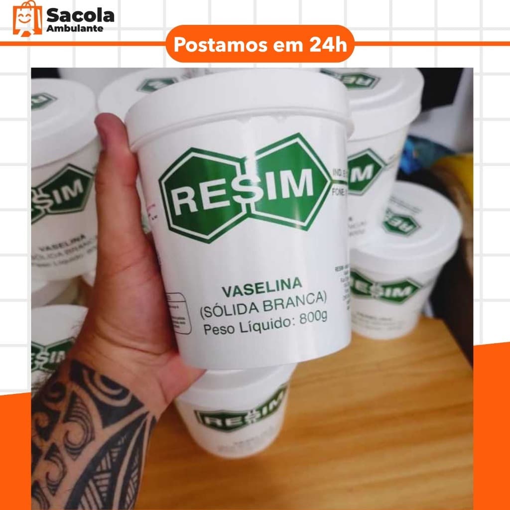 Vaselina Sólida USP Farmacêutica Tatuagem Tattoo Hidratante 800g promoção Resim.