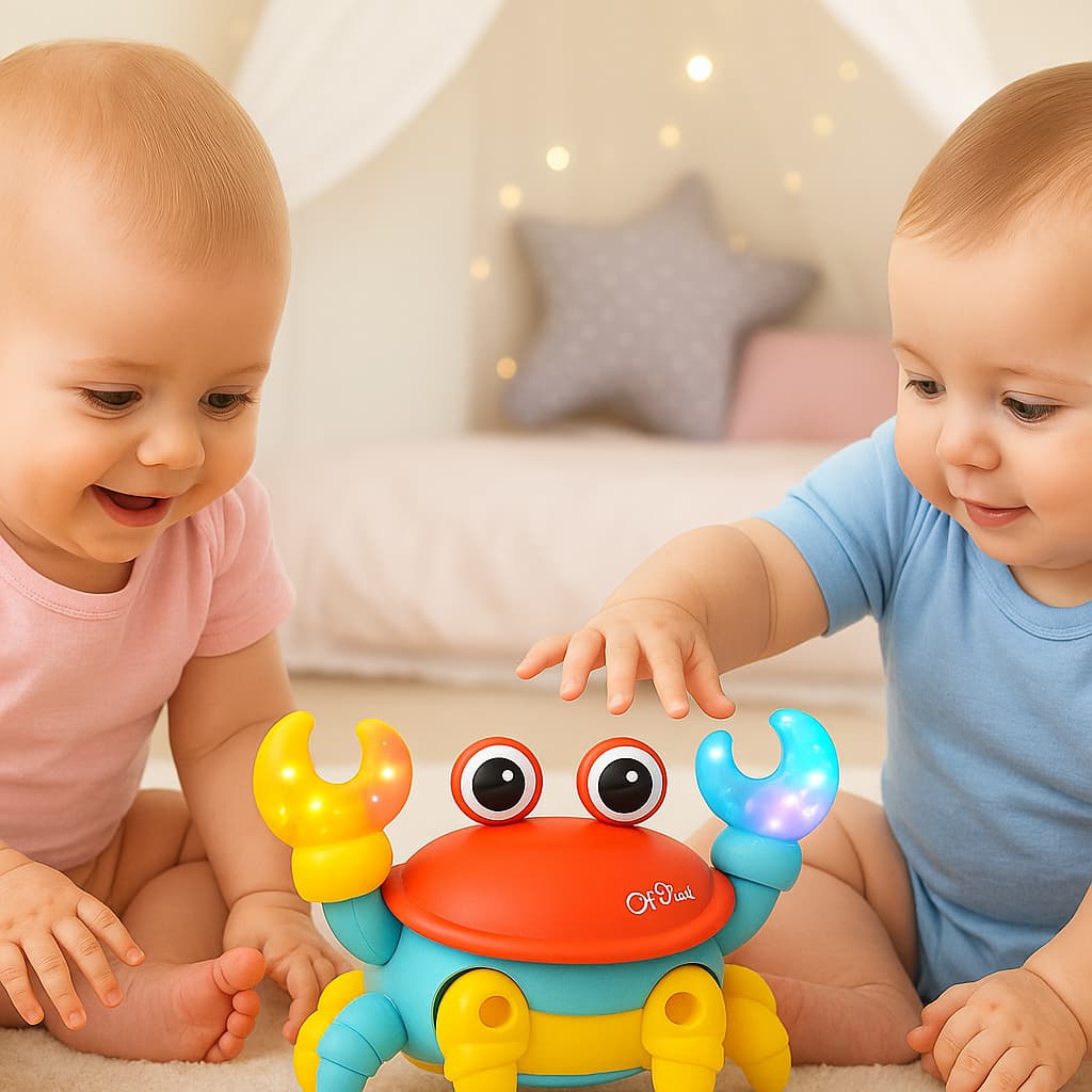 Brinquedo Educativo Caranguejo Fujão que Anda brinquedo bebe/ Criança /Musical Infantil menina 1 ano