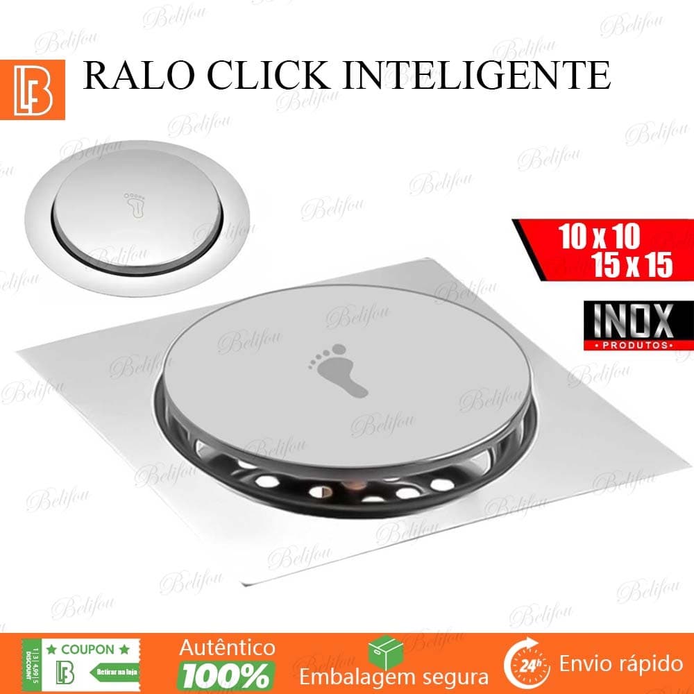 Ralo Click up Inteligente 10CM*10CM/15CM*15CM  Aço Inoxidável Novo Inox Banheiro  Lavabo Veda Cheiro KIT 2