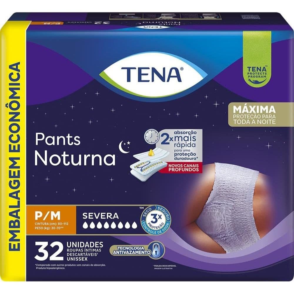 Roupa Íntima Tena Pants Noturna P/M Leve 32 Pague 30 Unidades