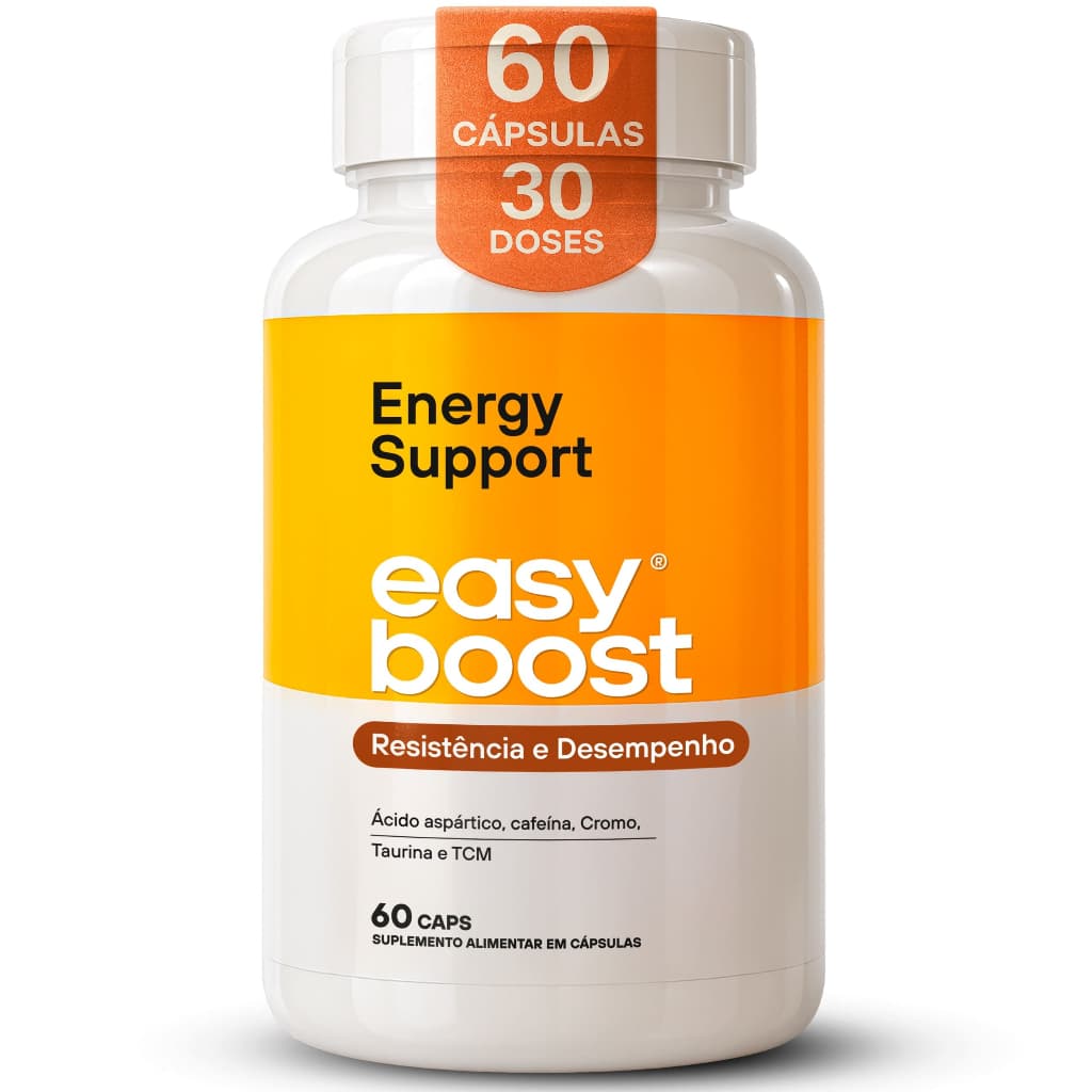 Energy Support Easy Boost 60 Caps | Cafeína, Taurina e Cromo | Energia, Foco e Pré Treino