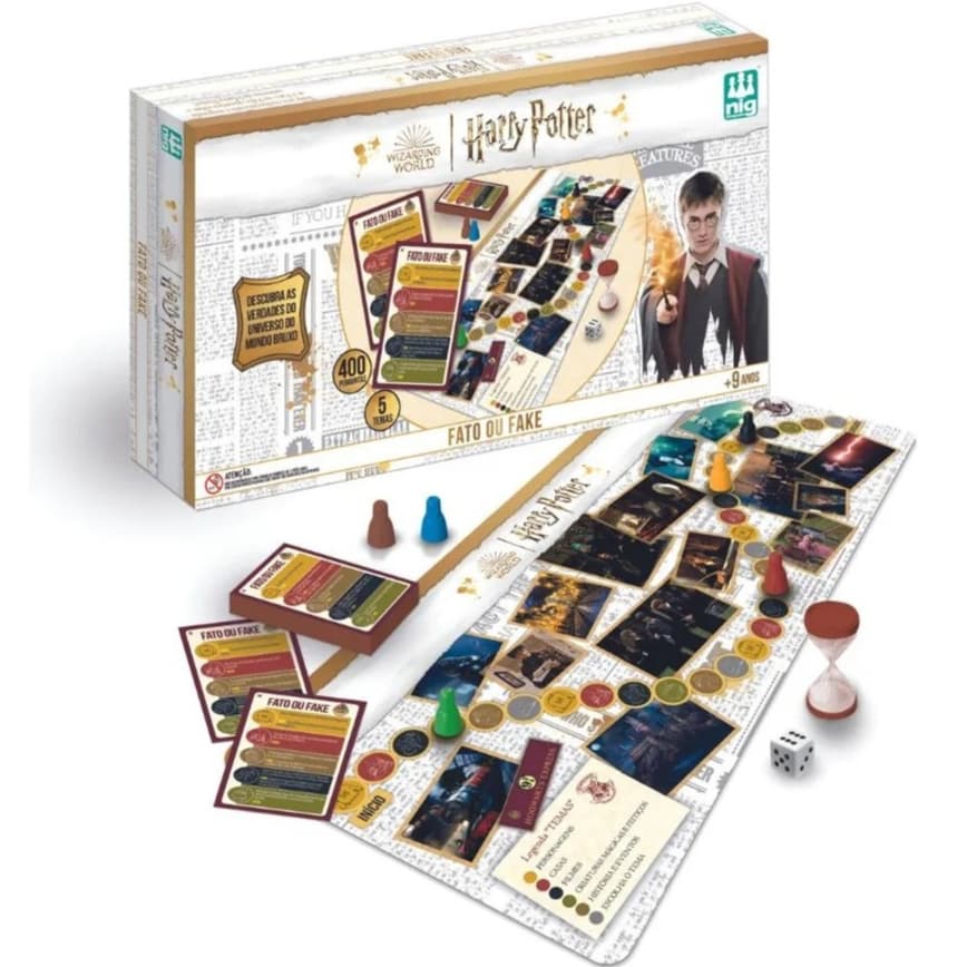 Jogo Fato ou Fake Harry Potter Tabuleiro Divertido para Família Nig Brinquedos