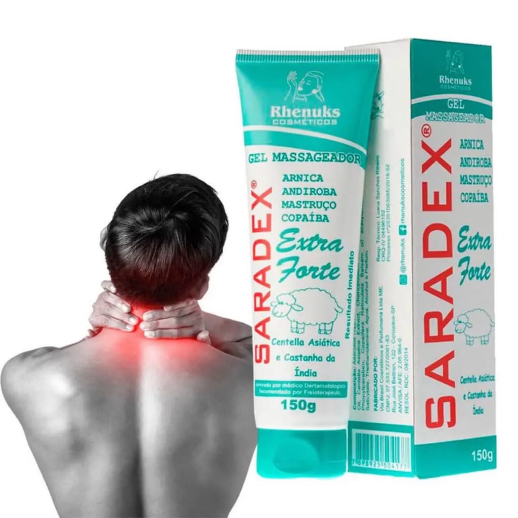Pomada Creme Saradex Extra Forte Para Alivio de dor pós Treino Pomada em Gel Massageador - Rhenuks