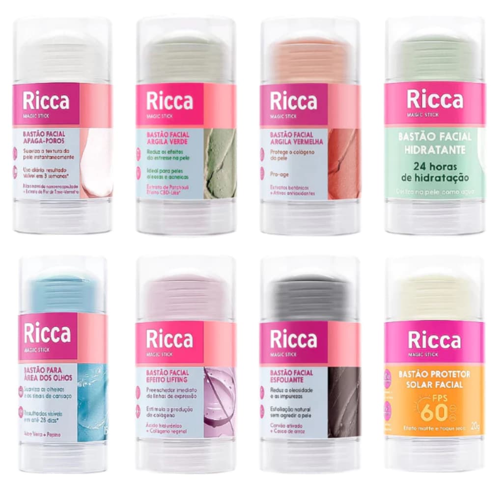 Bastão Ricca Facial Efeito Lifting Apaga-Poros Hidratante Protetor FPS60 Para Área Dos Olhos