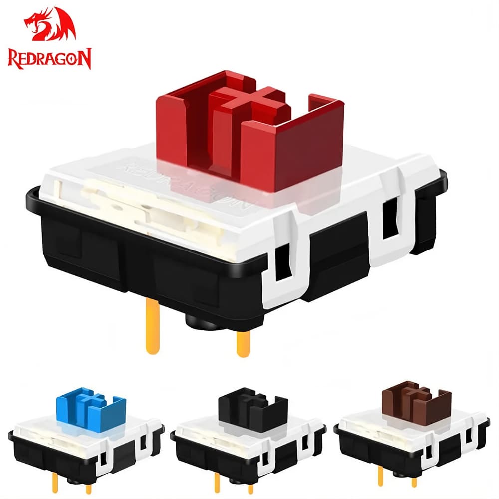 Switch Redragon Low Profile Vermelho Azul Marrom Preto SMD RGB MX 3 Pinos Para Teclado Mecânico