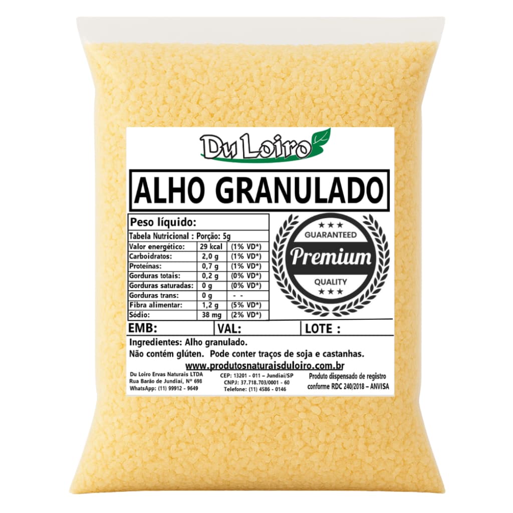Alho Granulado 1kg, 500g e 250g – Temperos Naturais, Sabor Prático