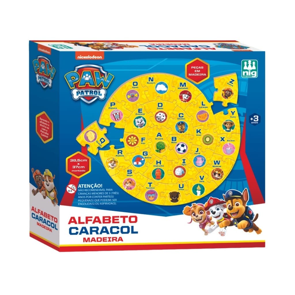 Brinquedo Patrulha Canina Alfabeto Caracol Educativo Jogo Intarativo E Divertido Nig Brinquedos