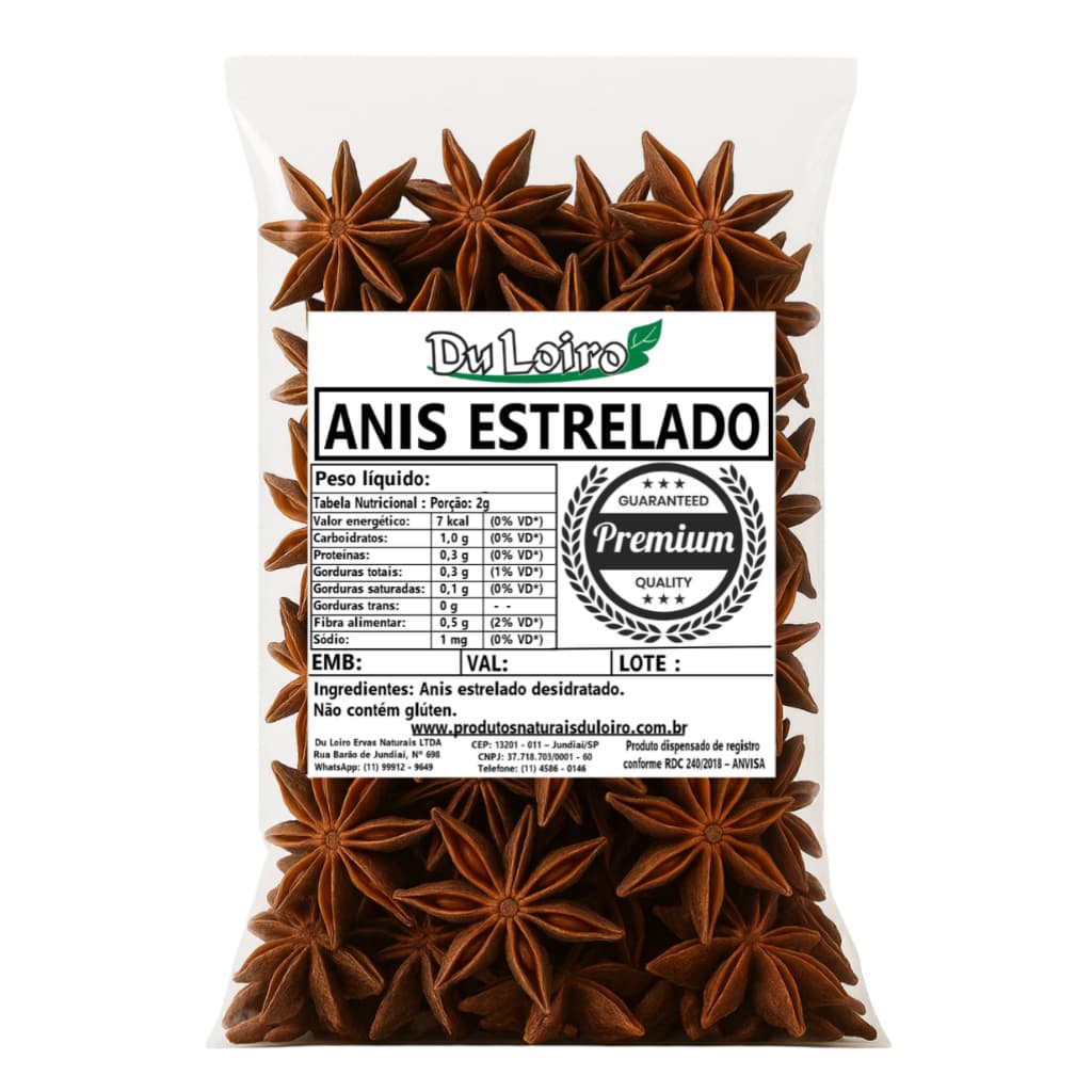 Anis Estrelado 1kg, 500g e 250g – Especiaria Natural, Aroma e Sabor Intenso