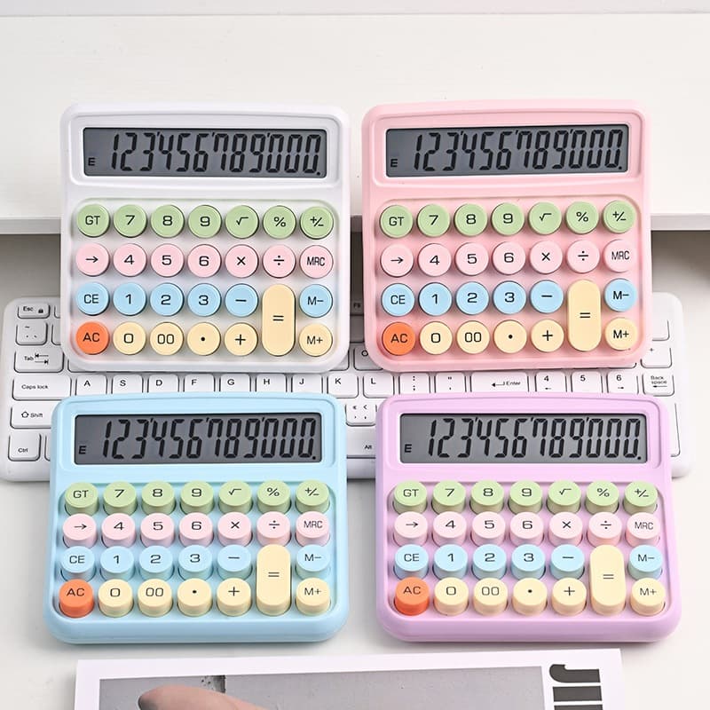Recommend Grande Calculadora Colorida Morandi De 12 Dígitos Teclado Mecânico De Ponto Grande Escola & Escritório