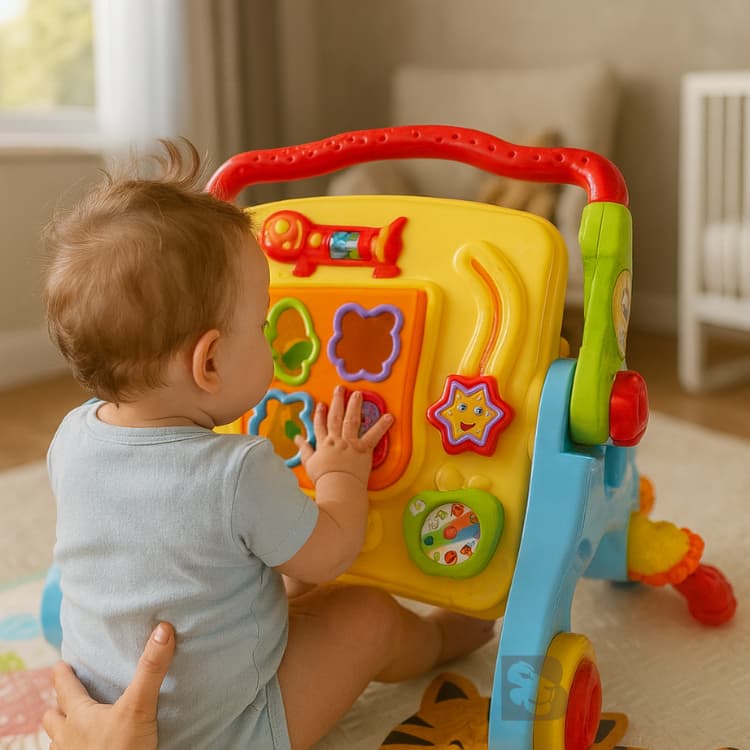 Andador Com Som e Mesa Didática Interativo Infantil Bebê Educativo Musical com Suporte para Berço